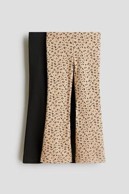 H&M - Girls 2-Pack Fla Jersey Leggings