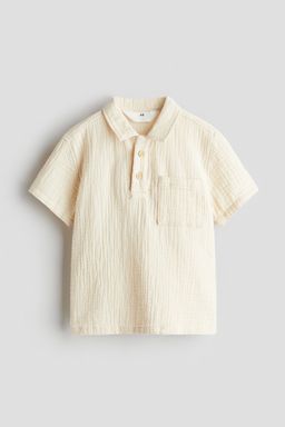 H&M - Boys Beige Cotton Muslin Popover Shirt
