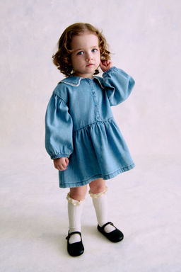 H&M - Girls Blue Sailor-Colla Denim Dress