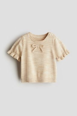 H&M - Girls Beige Fine-Knit Top