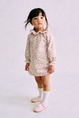 H&M - Girls Pink 2-Piece Floral-Print Cotton Set