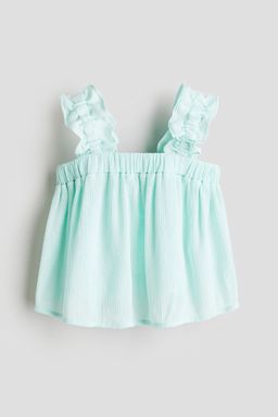 H&M - Girls Turquoise Crinkled Chiffon Top