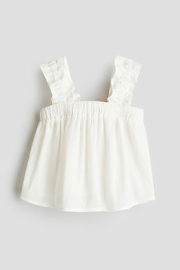H&M - Girls White Crinkled Chiffon Top