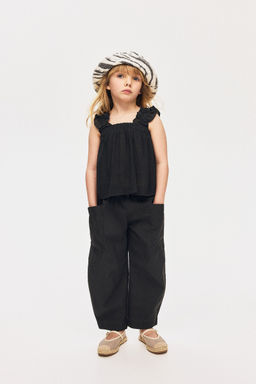 H&M - Girls Grey Crinkled Chiffon Top