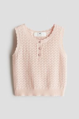 H&M - Girls Orange Pointelle-Knit Top
