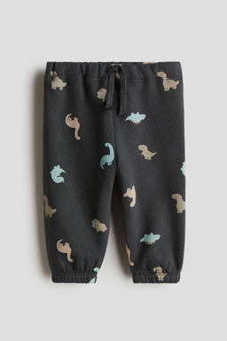H&M - Boys Grey Printed Brushed-Inside Sweatshirt Joggers