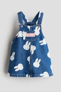H&M - Girls Blue Printed Dungaree Dress