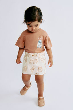 H&M - Girls Beige Printed Twill Skirt