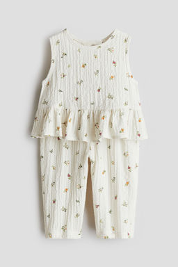 H&M - Girls Beige 2-Piece Top And Trousers Set
