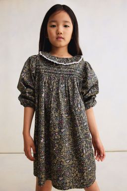 H&M - Girls Multi-Color Floral-Print Cotton Dress