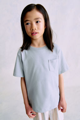H&M - Boys Grey Loose-Fit Cotton T-Shirt