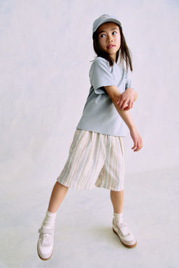 H&M - Boys Beige Knee-Length Cotton Shorts