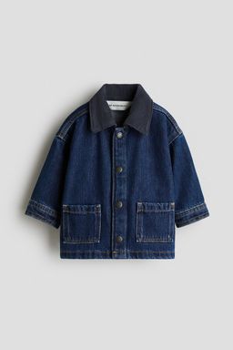 H&M - Boys Blue Corduroy-Collar Denim Jacket