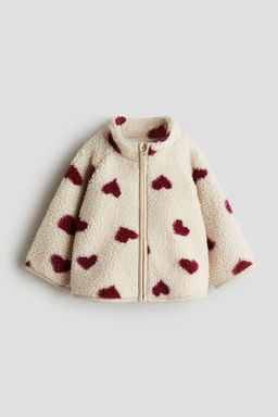 H&M - Boys Beige Printed Teddy Jacket
