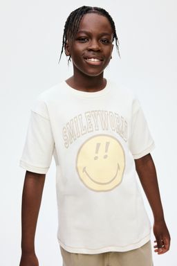 H&M - Boys White Print-Motif T-Shirt