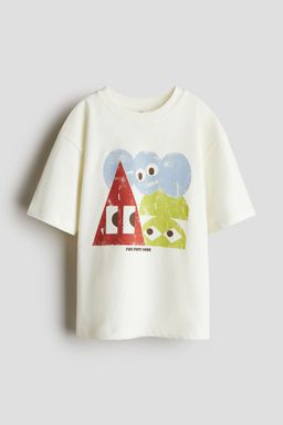 H&M - Boys White Loose-Fit Cotton T-Shirt