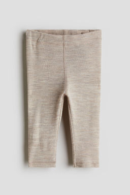 H&M - Boys Beige Merino Wool Jersey Leggings
