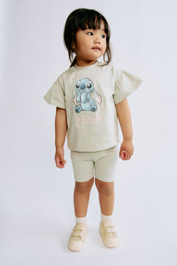 H&M - Girls Green 2-Piece Printed Cotton Set