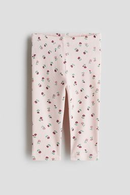 H&M - Girls Pink Ribbed Cotton Leggings