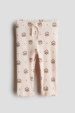 H&M - Girls Pink Ribbed Cotton Leggings