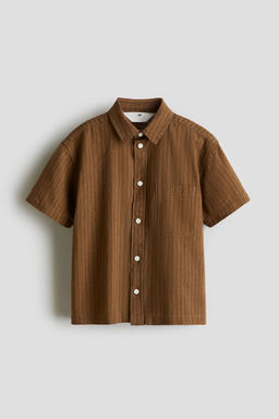 H&M - Boys Brown Linen-Blend Shirt