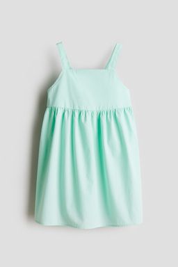 H&M - Girls Green Tie-Detail Cotton Dress