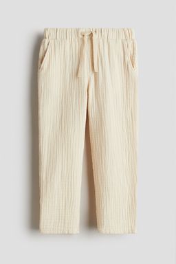 H&M - Boys Beige Cotton Muslin Trousers