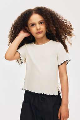 H&M - Girls White Bow-Detail Top