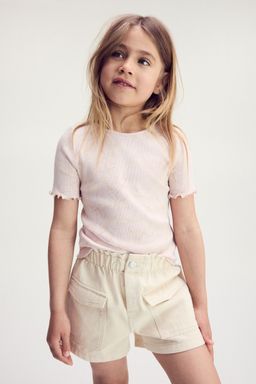 H&M - Girls Pink Ribbed Cotton Top
