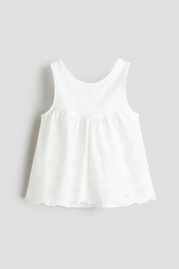 H&M - Girls White Broderie Anglaise Cotton Top