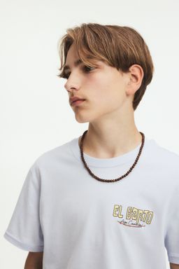 H&M - Boys Blue Print-Motif Cotton T-Shirt