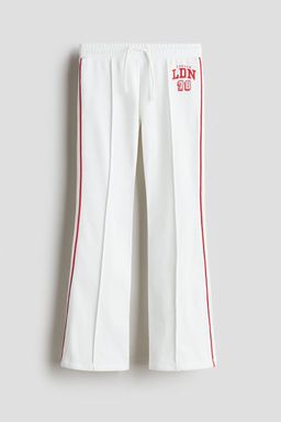 H&M - Girls White Fla Crease-Leg Joggers