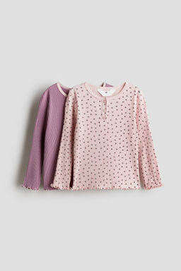 H&M - Girls 2-Pack Ribbed Cotton Tops