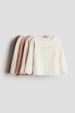 H&M - Girls 5-Pack Long-Sleeved Cotton Tops