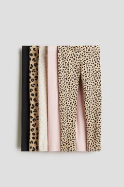 H&M - Girls 5-Pack Cotton Leggings