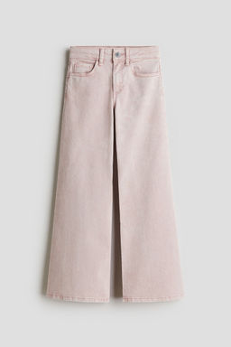 H&M - Girls Pink Wide Leg Twill Trousers
