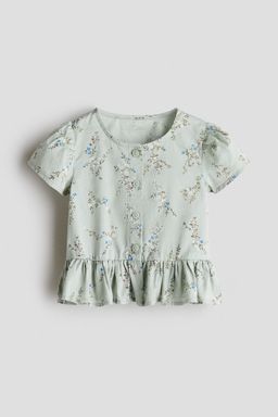 H&M - Girls Multi-Color Short-Sleeved Cotton Blouse