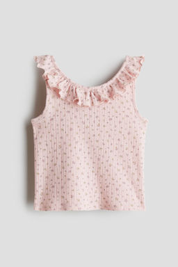 H&M - Girls Pink Frill-Trimmed Top