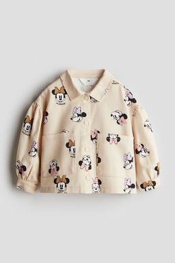 H&M - Girls Beige Printed Twill Jacket