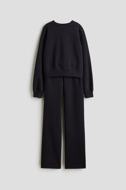 H&M - Girls Black 2-Piece Brushed-Inside Sweatshirt Set