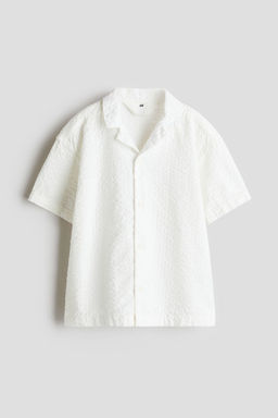 H&M - Boys White Cotton Seersucker Shirt
