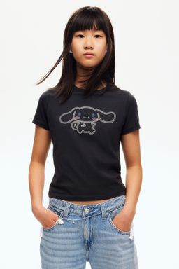 H&M - Girls Grey Printed T-Shirt