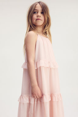 H&M - Girls Orange Frill-Trimmed Strappy Dress