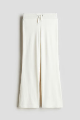 H&M - Girls White Fla Velour Joggers