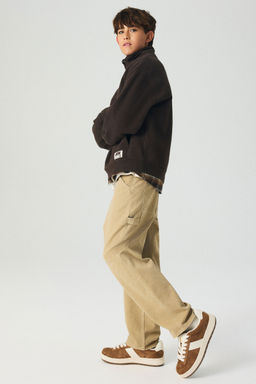 H&M - Boys Beige Loose Fit Carpenter Jeans