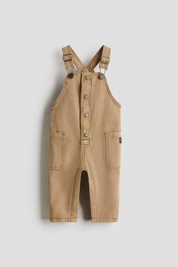 H&M - Boys Beige Cotton Canvas Dungarees