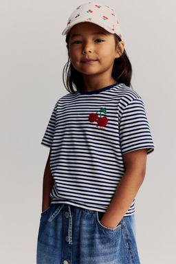 H&M - Girls White Motif-Detail T-Shirt