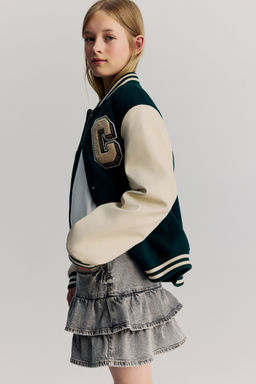 H&M - Girls Grey Denim Frill Skirt