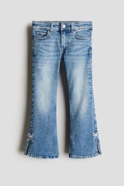 H&M - Girls Blue Embroidery-Detail Fla Leg Jeans