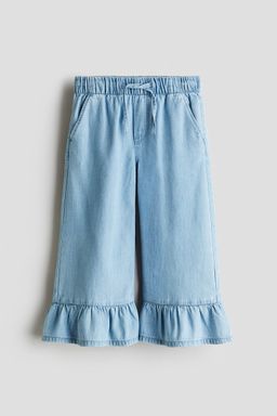 H&M - Girls Blue Cropped Denim-Look Trousers